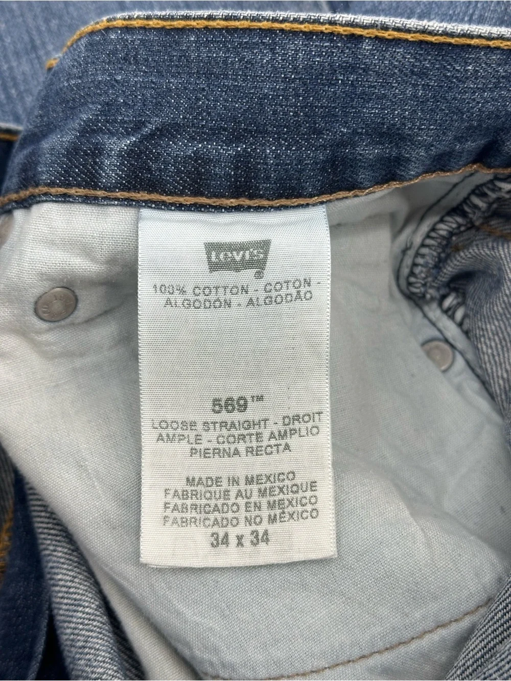 Levi's 569 Blue Straight-Leg Jeans 34x34